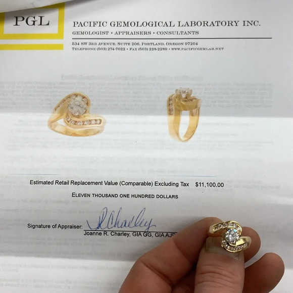 344772 14k Diamond Ring 1.59 total estimated ct. Appraised at $11,100.00 - Picture 2 of 3